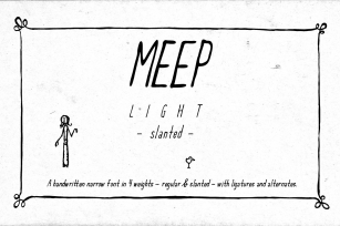 Meep Light Slanted Font Download