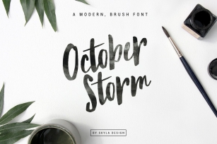 October Storm modern brush font Font Download