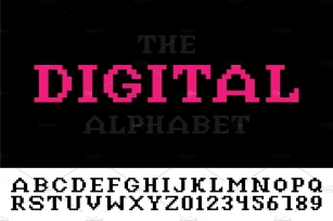 Digital pixel english alphabet Font Download