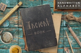 Initials ANCIENT BOOK. Character set Font Download