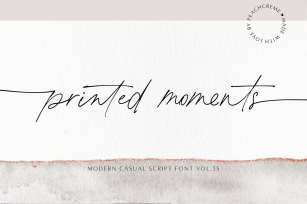 printed moments//modern casual font Font Download