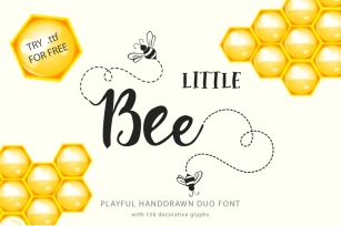 Little Bee. Duo font  logos. Font Download