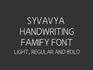 Syvavya Handwriting Family Font Download