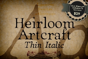 Thin Italic Heirloom Artcraft Font Download