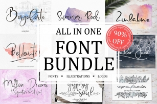 Font Bundle Sale+illustrations,logos Font Download