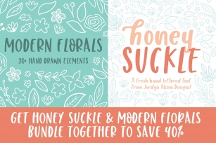 Honey Suckle  Modern Florals Bundle Font Download
