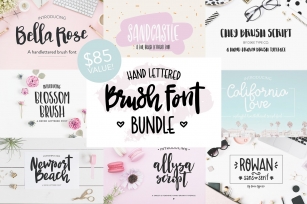 70% OFF Hand Lettered Brush Set Font Download