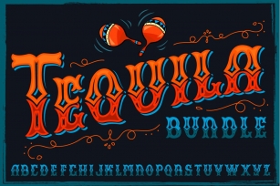 Tequila bundle, font, mascots  more Font Download