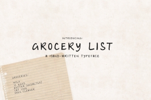 Grocery List: A Handwritten Font Download