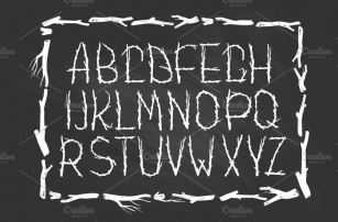 Chalk ECO font made of branches Font Download