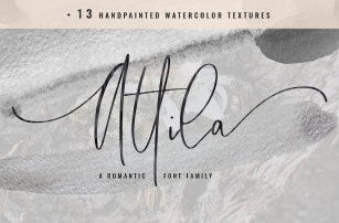 Attila Script + Watercolor Textures Font Download