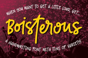 Boisterous! A casual writing font Font Download