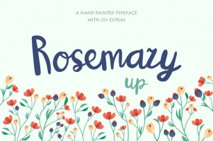 RosemaryUP script font + extras Font Download