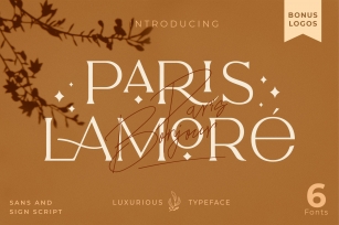 The Paris Lamore Duo Typeface + LOGO Font Download