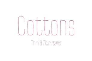 Cottons Thin  Thin Italic Font Download