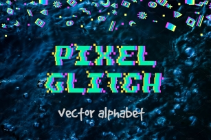 PIXEL GLITCH vector alphabet Font Download