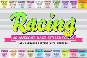 Awesome 20 Racing with Numbers Font Download