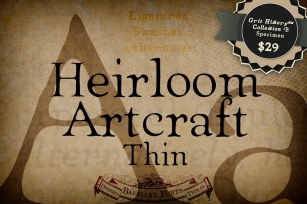 Thin Heirloom Artcraft Font Download