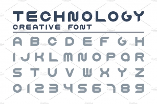 English technology creative alphabet Font Download