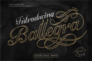 Ballegra Script Outline  Solid. Font Download