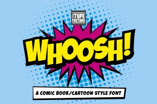 Whoosh comic book/cartoon font Font Download