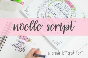 Noelle Script Brush Lettered Font Download