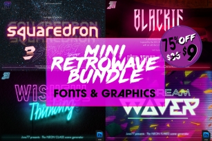 Retrowave Bundle of  Graphics Font Download