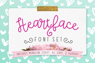 Heart Face Monoline Script Font Download