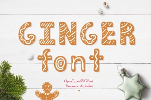 Gingerbread Christmas color SVG font Font Download