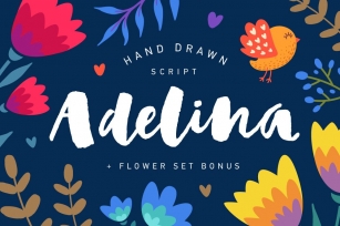 Adelina Script + Flower set Bonus Font Download