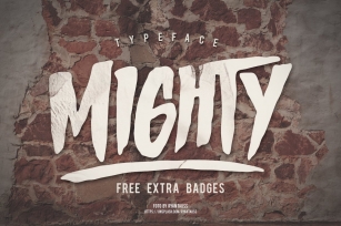 MIGHTY Typeface + Extra Badges Font Download
