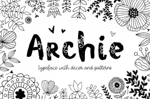 Archie typeface with Clipart Font Download