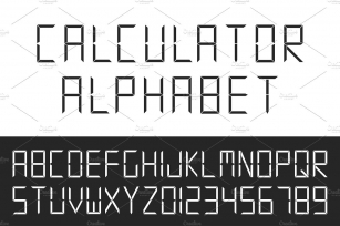 Digital english alphabet+numerals Font Download