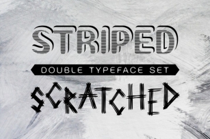 Striped  Scratched double font set Font Download