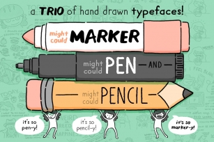 Might Could Drawing Tools Trio Font Download