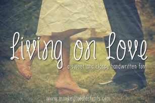 Living on love- handwritten font Font Download