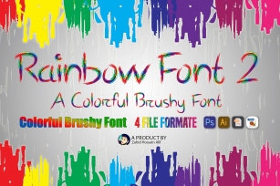 Colorful Brushy Rainbow 2 Font Download