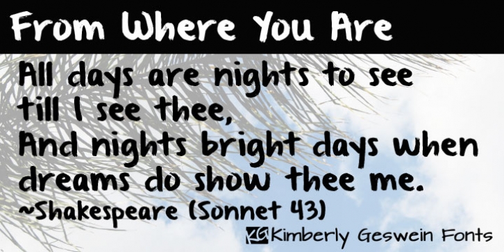 From Where You Are Font Download