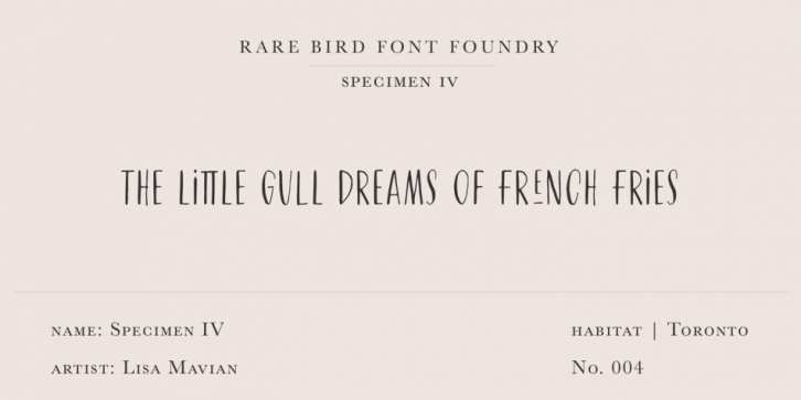 Rare Bird Specimen IV Font Download