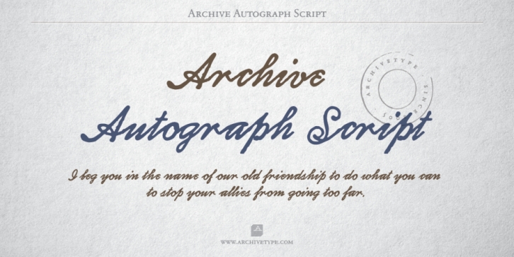 Archive Autograph Script Font Download