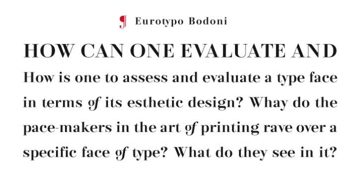 Eurotypo Bodoni Font Download