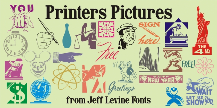 Printers Pictures JNL Font Download