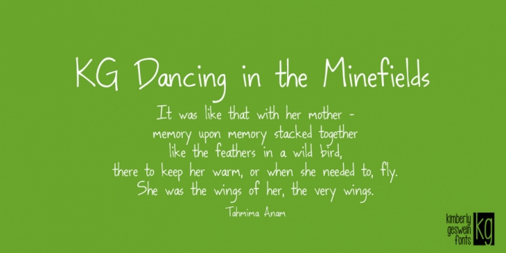 KG Dancing In The Minefields Font Download