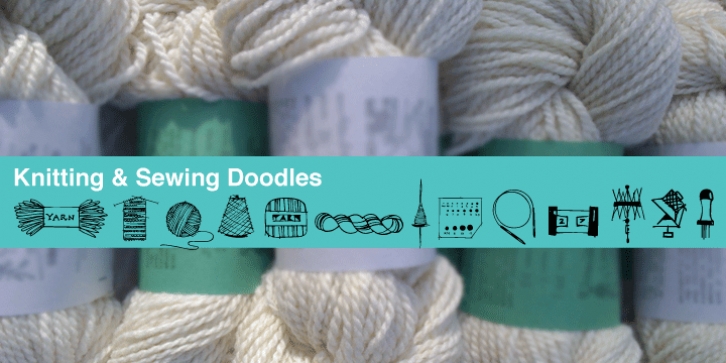 Knitting and Sewing Doodles Font Download