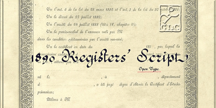 1890 Registers Script Font Download