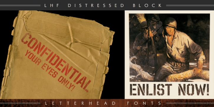 LHF Distressed Block Font Download