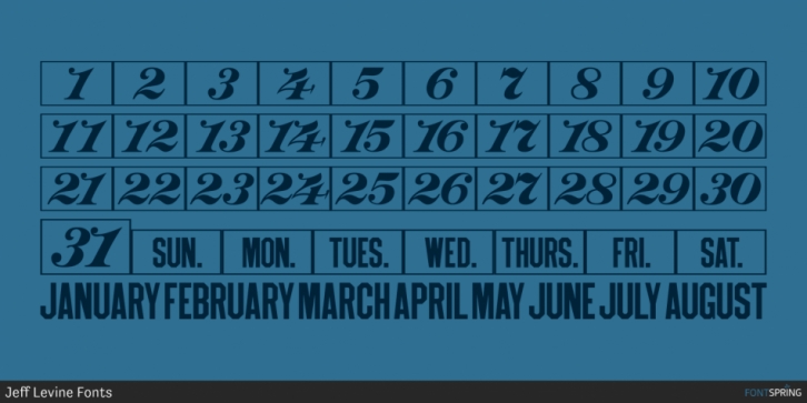 Monthly Calendar JNL Font Download