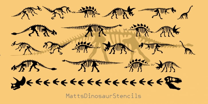 Matt's Dinosaur Stencils Font Download