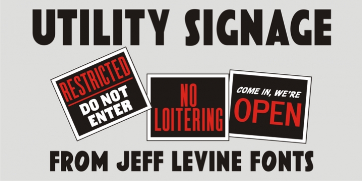 Utility Signage JNL Font Download