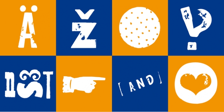 Hand Print Stamp Rough Font Download